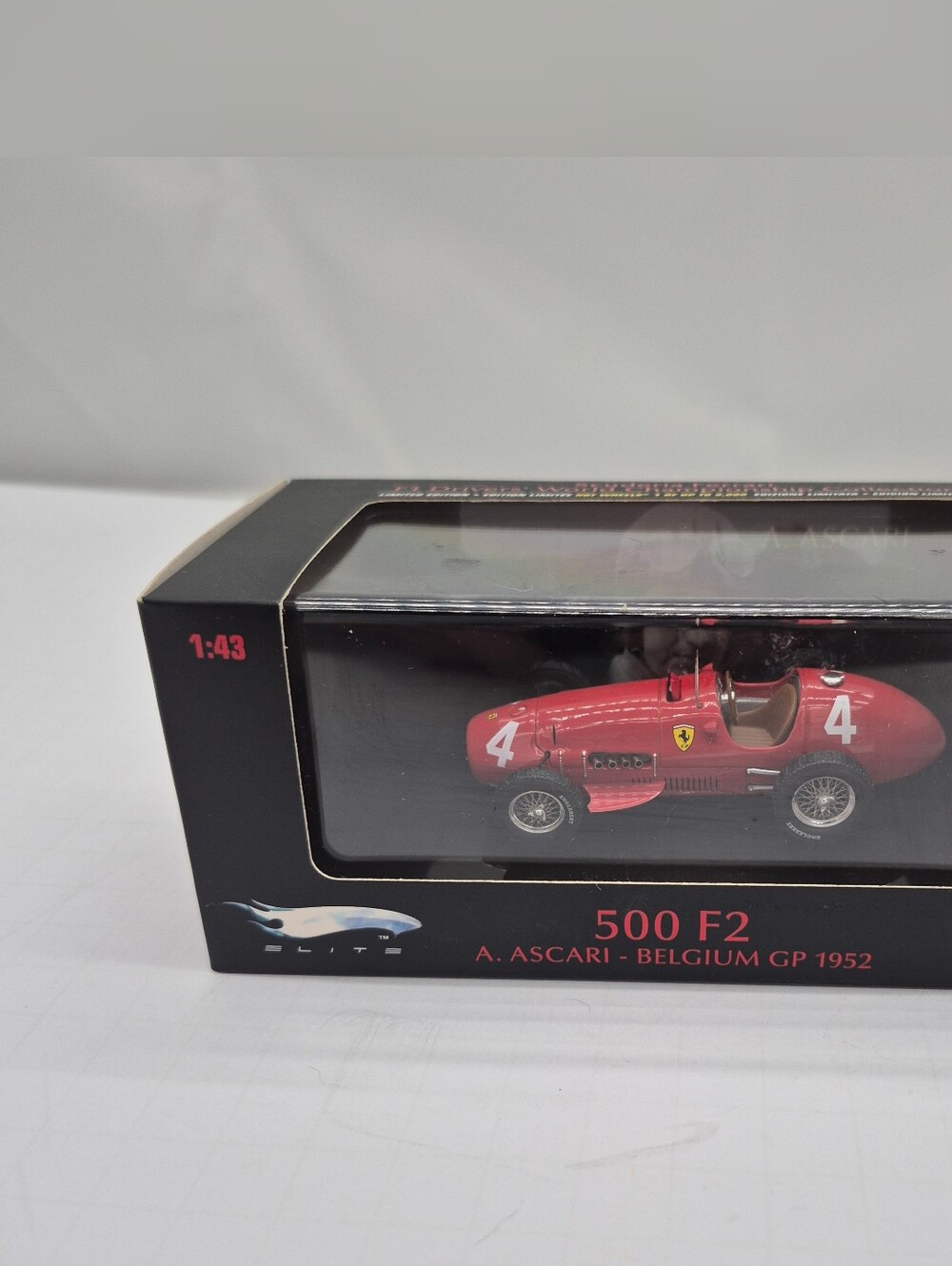 Elite 1:43 Ferrari 500 F2 A. Ascari Belgium GP 1952 Diecast w/ Case LE #514